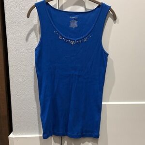 St. John's Bay Royal Blue Embellished Tank Top